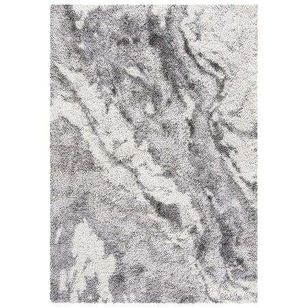 Safavieh 4 x 6 ft. Horizon Shag 800 Power Loomed Rectangle Area Rug; Grey & Ivory HZN890F-4